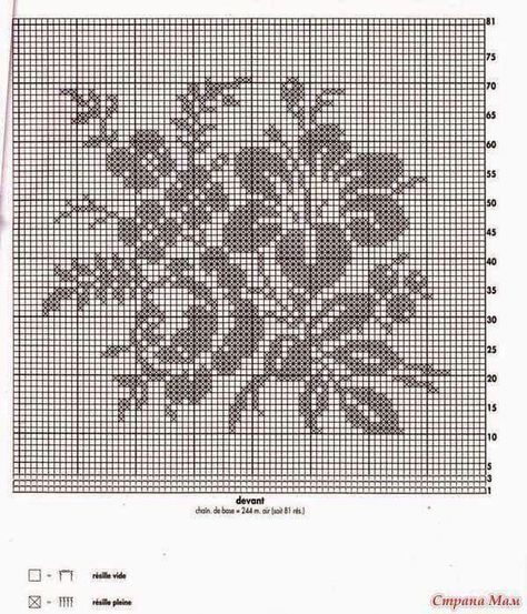 Crochet Patterns Filet, Fillet Crochet Patterns, Filet Crochet Charts, Crochet Bedspread Pattern, Crochet Pillow Pattern, Fillet Crochet, Crochet Bedspread, Pola Kristik, Cross Stitch Patterns Flowers