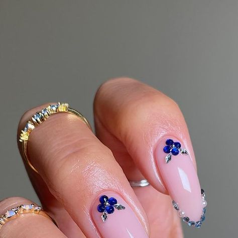 Colourful Rhinestone Nails, Nails With Blue Rhinestones, Amazon Link, Winter Blues, Winter Days, Blue Rhinestones, Winter Day, Something Blue, Blue Nails