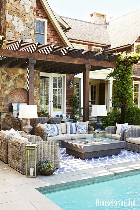 Ask Maria: Help! Should my Carpet be Dark or Light Outside? | Maria Killam Pergola Design, Casa Country, Outdoor Living Rooms, Budget Patio, Casa Exterior, Outdoor Living Room, Pool Furniture, Pergola Patio, Pergola Designs