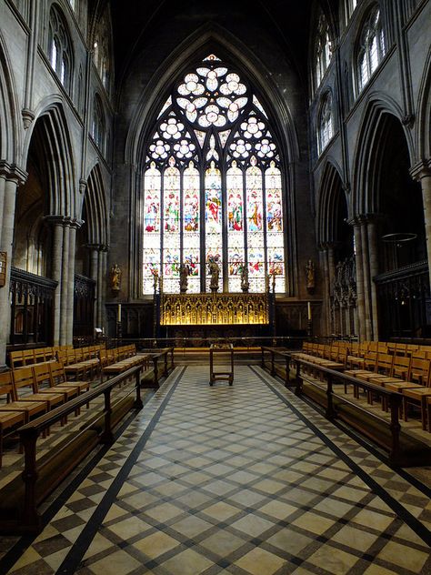 Ripon Cathedral Cathedral Window House, Architectural Ornaments, Ripon Cathedral, Gothic Window, Gothic Statue, Gothic Windows, Jr Art, Gothic Cathedral, Gothic Church