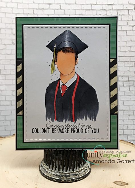 Layering up Designer paper on Graduation cards! - Unity Blog Graduation Cards Homemade, Graduation Canvas, Graduation Drawing, Graduation Crafts, Graduation Art, Farewell Cards, Chilly Morning, Unity Stamp Company, Unity Stamps