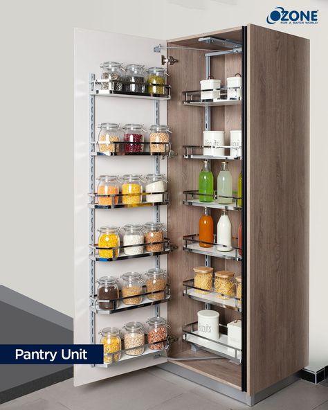 Tall Units In Kitchen, Pantry Cupboard Designs, Kitchen Tall Units, Pantry Unit, Kitchen Wardrobe Design, Tall Kitchen Cabinets, Crockery Unit Design, Minimal Kitchen Design, Kitchen Cupboard Storage