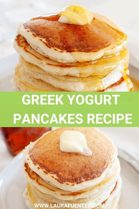 Pancakes Made With Yogurt, Yogurt Pancakes Gluten Free, Fluffy Yogurt Pancakes, Yogurt Pancakes No Egg, Ww Greek Yogurt Pancakes, Pancake With Yogurt Recipe, Pancakes Yogurt Recipe, Yoghurt Pancakes Recipes, Yogurt Pancakes Greek