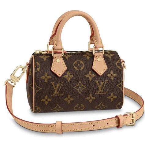 Louis Vuitton Nano Speedy Mini Brown Monogram Lv Logo Crossbody Shoulder Bag ********** Louis Vuitton ********** Brand: Louis Vuitton Size: Nano (6.3 X 4.3 X 3.5 Inches) (Length X Height X Width) Name: Nano Speedy Color: Brown Style: Crossbody Bag Style#: M81085 (Ss22 With Detachable Strap) Material: Monogram Coated Canvas The Nano Speedy Is A Perfect Miniature Version Of Louis Vuitton's Iconic Speedy Bag Crafted From Monogram Canvas With Natural Leather Trim, It Features Two Handles And A Long Strap For Shoulder Or Cross Body Carry Extremely Lightweight And Large Enough For A Smartphone, Cards And Keys, It Is A Stylish Way To Carry Essentials Natural Cowhide Leather Trim Textile Linin Louis Vuitton Small Bag, Louis Vuitton Nano Speedy, Shoulder Bag Louis Vuitton, Lv Crossbody Bag, Nano Speedy, Lv Shoulder Bag, Speedy Bag, Lv Logo, Louis Vuitton Clutch