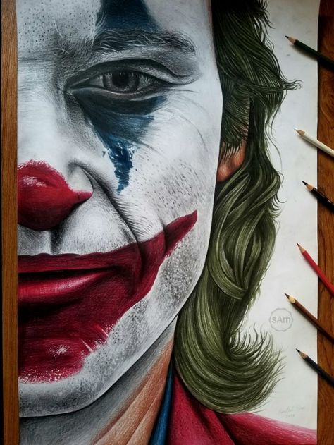 A color pencil drawing of joker by pencilartsam Joker Picture, Joker Art Drawing, Image Joker, Joker Painting, Batman Joker Wallpaper, Joker Wallpaper, Joker Drawings, Joker Images, Joker Poster