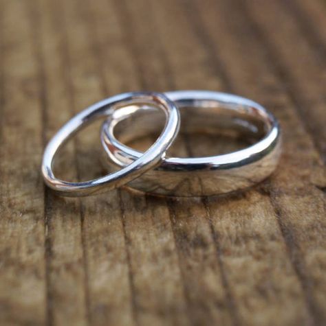 Couples Wedding Bands Silver, Wedding Rings Sets His And Hers Silver, Wedding Bands Silver, Wedding Rings Couple, Silver Wedding Ring Set, Oval Wedding Band, Marriage Rings, Karen Johnson, Wedding Band Rings