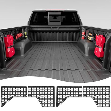 PRICES MAY VARY. Fitment: The side bed molle panels are perfectly compatible with 2019 2020 2021 2022 2023 2024 Chevy Silverado/GMC Sierra(NOT compatible with GMC Sierra Carbon Pro model).They will fit the original truck well.Note:they ONLY fit 5'8'' bed!!!Please confirm the size before purchasing. Premium Material: The truck molle panels are made of high-strength carbon steel which can withstand up to 300 lbs and will not deform even when an adult stands on it. They can be used for a long time.