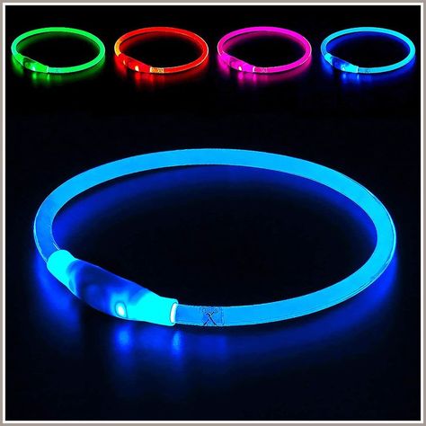 BSEEN LED Dog Collar, USB Rechargeable, Glowing Pet Dog Collar for Night Safety, Fashion Light up Collar for Small Medium Lar Dog Light, Led Dog Collar, Safety Lights, Up Dog, Dog Safety, Dog Necklace, Pet Safety, Dog Leads, Beloved Dog