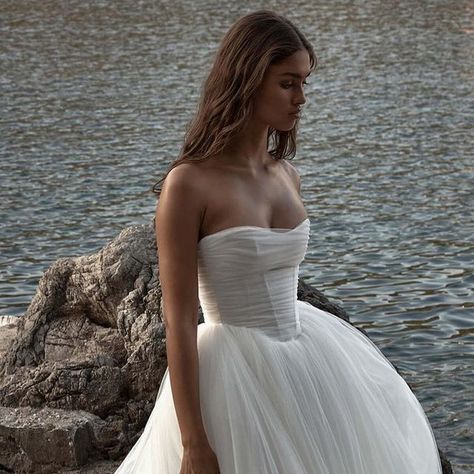 Malibu Wedding Dress, Balletcore Wedding, Tulle Draping, Chosen By Kyha, Bodice Wedding Dress, Tulle Ballgown, Sunset Blvd, 27 Dresses, Malibu Wedding