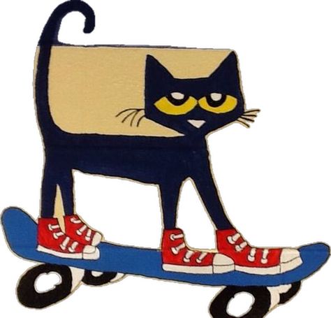 Pete The Cat Art, Skateboard Tattoo, Cat Skateboard, Dorm Wall Art, Tattoo Design Book, Simple Canvas Paintings, Phone Inspiration, Pete The Cat, Cute Animal Photos