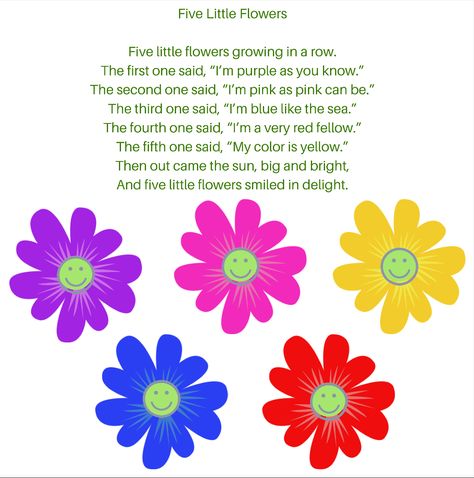 Flower Song, Flower Songs For Preschoolers, Early Childhood Education Programs, Preschool Poems, Fun Facts For Kids, Circle Time Songs, Spring Art Projects, Preschool Circle Time, Montessori Lessons