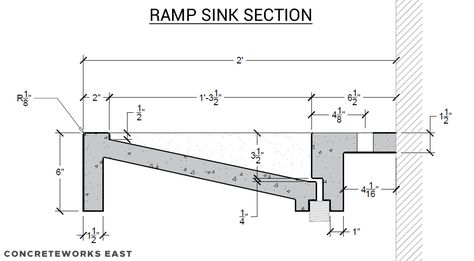 Hamptons Ny, Concrete Sinks, Bathroom Construction, Architectural Concrete, Unique Sinks, Floating Sink, Bathroom Sink Design, Detail Drawing, Bathroom Plans