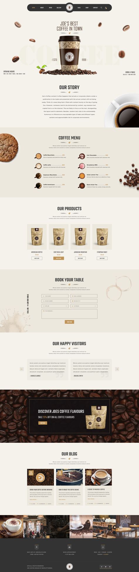 Coffee Email Design, Coffee Website Design Inspiration, Cafe Web Design, Coffee Web Design, Coffee Landing Page, Cafe Graphic Design, Coffee Website Design, Coffee Websites, Cafe Website Design