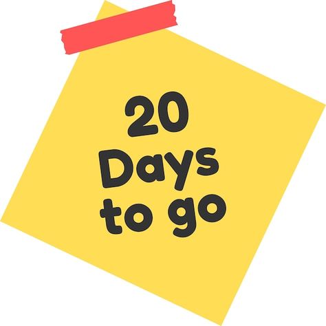 20 days to go sign label vector art illu... | Premium Vector #Freepik #vector #countdown-clock #countdown #countdown-numbers #countdown-timer Yellow Sticky Notes, Go Sign, Countdown Clock, Day Countdown, Countdown Timer, Vector Art Illustration, Sticky Notes, Vector Photo, Art Illustration