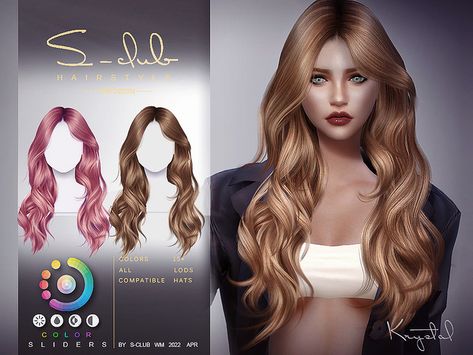 The Sims Resource - Long wavy female hairstyle(Krystal) Sims Cc Hair, Sims 4 Hairstyles, 4 Hairstyles, Mod Hair, Sims 4 Cc Download, Pelo Sims, Sims 4 Cc Folder, Play Sims, Sims 4 Gameplay