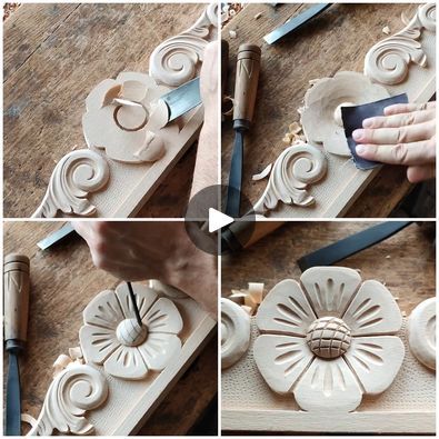 208K views · 4.6K reactions | Carving a simple but elegant rosette in wood! | Carving a simple but elegant rosette in wood! | By Art & Architecture | Facebook Wood Rosettes, Carved Rosettes, Wood Relief, Relief Carving, Art Interior Design, Art Interior, Art Architecture, Interior Art, Art And Architecture