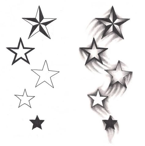 Star Sleeve Tattoo, Star Tattoos For Men, Shooting Star Tattoo, Tattoo Star, Small Star Tattoos, Idea Drawing, Monster Tattoo, Free Tattoo Designs, Drawing Stars