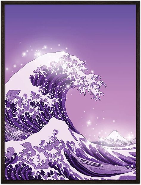 Amazon.com: Purple Aesthetic Poster 12x16 inches UNFRAMED, Great Wave Poster Wall Art, Cool Wall Decor, Aesthetic Room Decor : Office Products Retro Aesthetic Room, Wall Art Cool, Wall Decor Aesthetic, Wave Poster, Cool Wall Decor, Aesthetic Poster, Art Theme, Purple Walls, Unique Poster