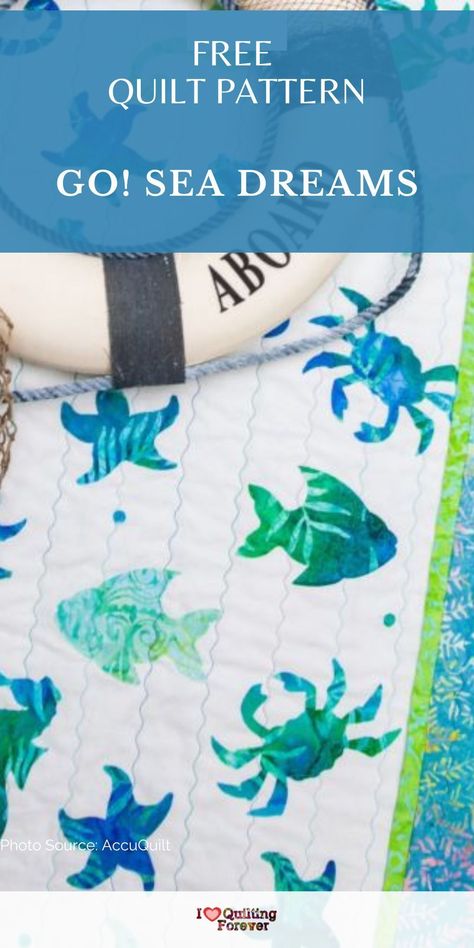 Beach Themed Quilts, Sea Turtle Quilts, Baby Quilts Easy, Coastal Quilts, Ocean Quilt, Quilting Guides, Free Quilt Tutorials, Turtle Quilt, Beach Quilt