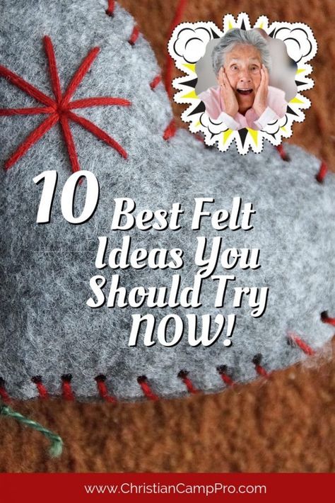 You can definitely take these 10 felt craft ideas and expand them to many more crafting projects for your next event.  Enjoy and let’s start crafting! Felt Craft Ideas, Wool Crafts Diy, Felt Ornaments Diy, Felt Toys Diy, Christian Articles, Christian Camp, Handmade Felt Ornament, Felt Craft Projects, Mission Trips