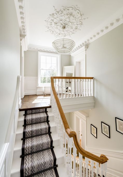 Real home: a transformation of a Georgian farmhouse | Real Homes Stairs Landing, Staircase Remodel, Welding Table, Interior Display, Carpet Stairs, Stair Runner, Birthday Celebrations, Full Colour, Second Floor