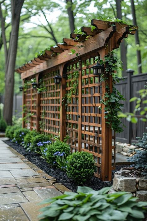 Transform your space with 20 unique Boho decor ideas and pro tips for a chic garden oasis. From corner pergolas to pathway trellises, create your own Haveli-inspired sanctuary. 🌿✨ #BohoDecor # Pathway Trellis, Outdoor Trellis, Garden Yard Ideas, Side Yard, Garden Trellis, Garden Structures, Wooden Garden, Backyard Patio Designs, Garden Cottage