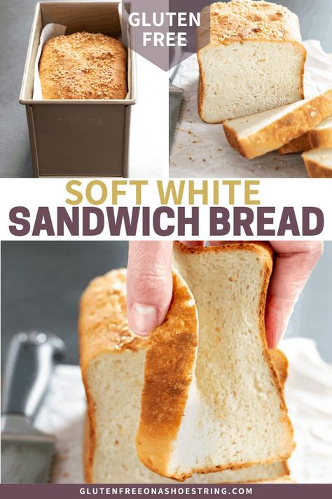 Easy Gluten Free White Sandwich Bread Recipe | Tender and Springy Gluten Free Bread Recipe Easy, Savory Rolls, Gluten Free Sandwich Bread, Gluten Free Sandwiches, Gluten Free Yeast Free, Pain Sans Gluten, Pan Sin Gluten, Sandwich Bread Recipes, Gluten Free Recipes Bread