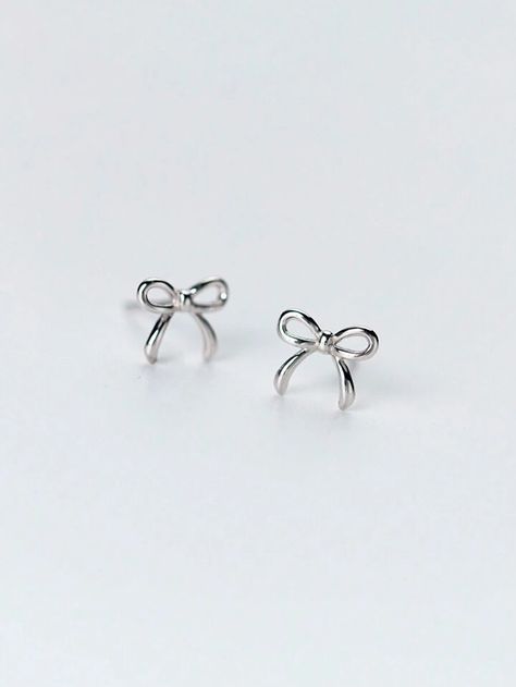 Silver Bow Earrings, Bluey Characters, Fine Studs, Bow Decor, Silver Bow, Bow Earrings, Silver Stud Earrings, Fine Earrings, Cute Earrings