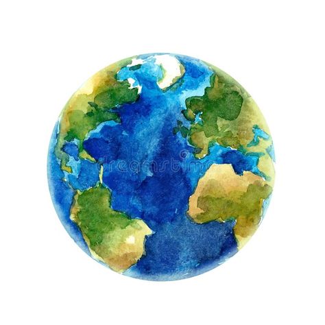 Photo about Beautiful watercolor hand drawn vector illustration of Earth planet. Illustration of watercolour, outer, popular - 110595965 Watercolor Earth, Planet Vector, Planet Drawing, Earth Drawings, Earth Illustration, Sketch Note, Earth Planet, Illustration Photo, Hand Drawn Vector Illustrations