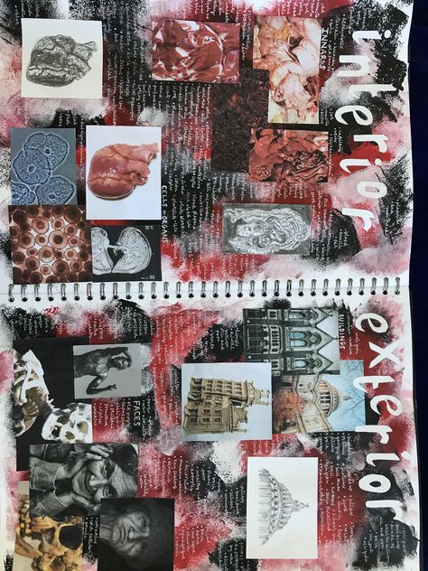 Backgrounds Gcse Art, Gcse Art Culture Title Page, Art A Level Backgrounds, Horror Gcse Art, Gcse Textiles Final Piece Ideas, Gcse Art Boards, Identity Mood Board Art Gcse, Alevel Art Title Page, Gcse Art Sketchbook Backgrounds