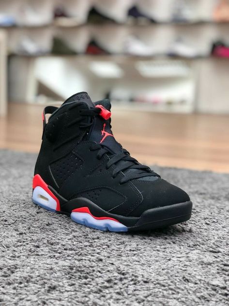 Follow for more Jordan 6 colourways: #airjordan #airjordan6 #jordan6 #jordans #jordaninfrared #jordanshoes Jordan 6 Black, Retro Jordans, Jordan Retro 7, Pretty Sneakers, Jordan Retro 6, Black Men Fashion Casual, Nike Air Jordan 6, Shoes Sneakers Jordans, Best Shoes For Men