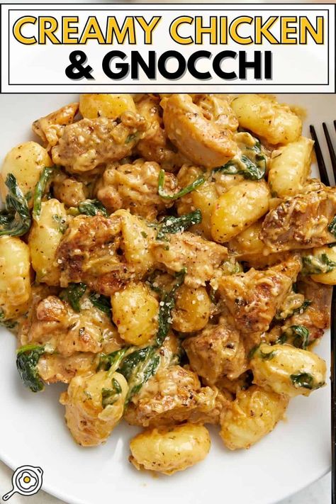 Creamy Chicken and Gnocchi Tuscan Sausage Gnocchi, Easy Gnocchi, Tuscan Sausage, Sausage Gnocchi, Gnocchi Dishes, Pasta Penne, Gnocchi Recipe, Italian Sausage Recipes, Italian Dinner Recipes