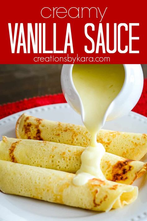 Waffle Sauce, Sweet Cream Sauce, Breakfast Sauce Recipe, Sauce For Pancakes, Vanilla Dip, Vanilla Sauce Recipe, Breakfast Sauce, Sweet Dipping Sauce, Vanilla Custard Sauce