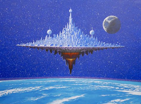 Spell Jammer, Location Design, Scifi Art, 70s Sci Fi Art, Sci Fi City, Arte Peculiar, Scifi Fantasy Art, Retro Space, Classic Sci Fi