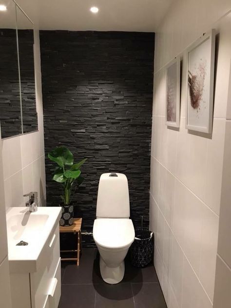 Small Bathroom Tiles Ideas, Toilet Room Design, Tiles Small Bathroom, Small Bathroom Remodels, Half Bathroom Design Ideas, Half Bathroom Design, Small Downstairs Toilet, Small Bathroom Wallpaper, Bathroom Organizing