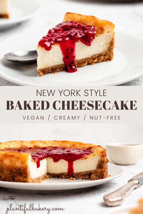 Vegan Cheesecake Filling, Vegan Baked Cheesecake, Vegan Cheesecake No Bake, Vegan Cheescake, Best Vegan Cheesecake, Vegan Cheesecake Recipes, Vegan New York, Easy Vegan Cheesecake, Vegan Raspberry Cheesecake