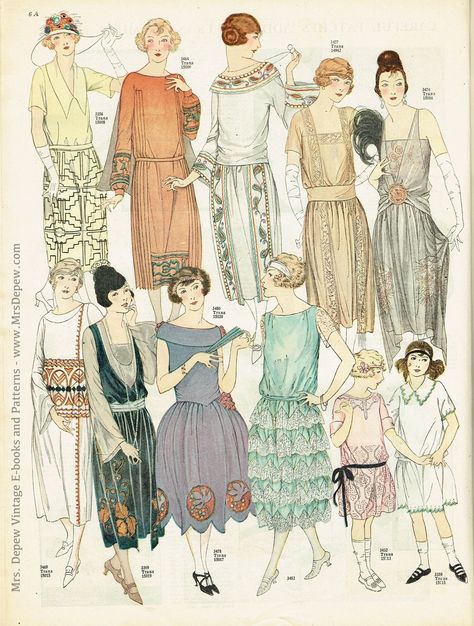 Kawaii, 1922 Fashion, 1920s Dress Pattern, Embroidery Dress Pattern, 1920 Dress, Ladies Home Journal, Journal Magazine, 1920s Outfits, 1910s Fashion