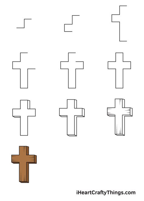 How to Draw a Cross — Step by Step Guide Cross Drawing Step By Step, How To Draw A Cross Step By Step, How To Draw A Cross, Cross Drawing Simple, The Cross Drawing, Drawing Of A Cross, Cross Drawing Sketches, Crucifixion Drawing, Cross Drawing