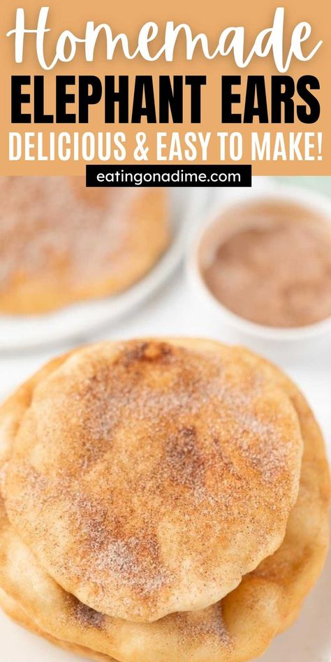 Homemade Elephant Ears, Elephant Ear Cookies, Elephant Ears Recipe, Sweet Pastry, Eggless Desserts, Fair Food, Fried Foods, Fudge Sauce, Funnel Cake