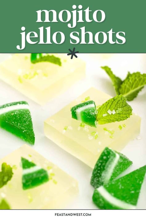 Mojito Jello Shots turn the favorite cocktail into a boozy party treat. This zesty, minty fresh recipe is perfect for summer parties. Mojito Jello Shots Recipe, Mojito Jello Shots, Margarita Jello Shots, Champagne Jello Shots, Jello Shot Cups, Fresh Recipe, Jell O Shots, Yummy Cocktails, Alcoholic Desserts