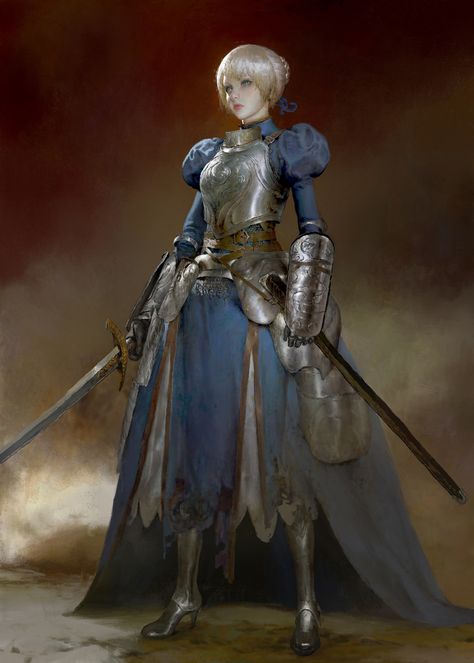 ArtStation - Saber fanart workshop demo, Ruan Jia Npc Dnd, Lady Knight, 3d Karakter, Fair Outfit, Illustration Fantasy, Female Armor, Female Knight, 다크 판타지, Joan Of Arc