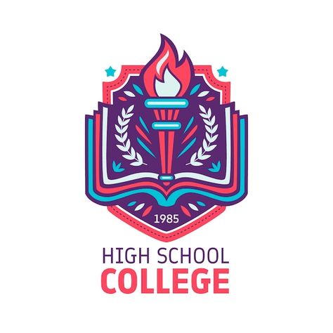 Hand drawn high school logo design | Free Vector #Freepik #freevector #personal-logo #course-logo #learn-logo #education-logo Neo School Logo Pov, High School Logo Design, School Logo Design, Logo Education, Hig School, Academy Logo, Education Logo, Boy Celebrities, Logo Design Free