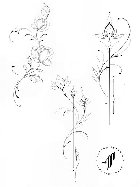 Art | tattoo ideas by  Ryan Power North Node Tattoo, Ornamental Floral Tattoo Design, Floral Ornamental Tattoo Design, Line Tattoo Women, Fine Line Feminine Tattoo, Back Of Ankle Tattoos For Women, Flower Ornamental Tattoo, Ornamental Floral Tattoo, Fineline Floral Tattoo