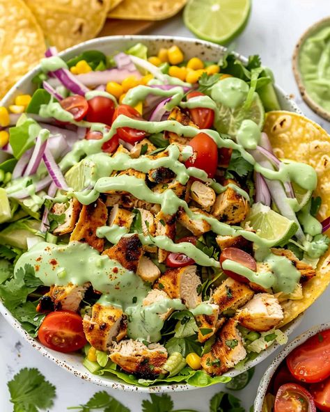 Easy Lime Chicken Taco Salad Are you looking for a fresh, zesty, and satisfying meal that’s perfect for any occasion? Look no further! This Easy Lime Chicken Taco Salad is ... Read more Healthy Diners, Homemade Taco Seasoning Mix, Lime Chicken Tacos, Chicken Taco Salad, Healthy Bowls Recipes, Fresh Salad Recipes, Chicken Asparagus, Chicken Taco, Health Dinner Recipes