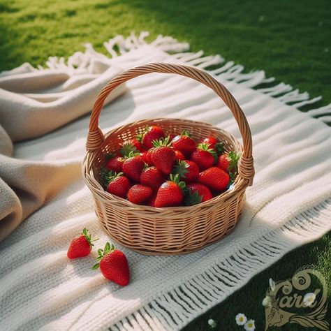 https://card9.com/ai/one-basket-of-strawberries Strawberries In Basket, Strawberry Basket, Strawberry Bag, Strawberry Field, Tiger And Bunny, Picnic Set, April 20, Picnic Basket, Surface Design