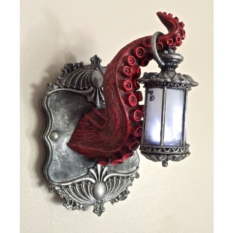 Steampunk Bedroom, Octopus Decor, Steampunk House, Light Feature, Astuces Diy, Octopus Art, Goth Home, Goth Home Decor, Goth Decor