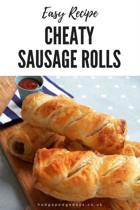 Recipe: Easy, Cheaty Sausage Rolls Sausage Rolls Recipe Easy, Caravan Meals, Sausage Rolls Puff Pastry, Best Sausage Roll Recipe, Rolls Recipe Easy, Pie Homemade, Homemade Sausage Rolls, Sausage Rolls Recipe, Picnic Sandwiches