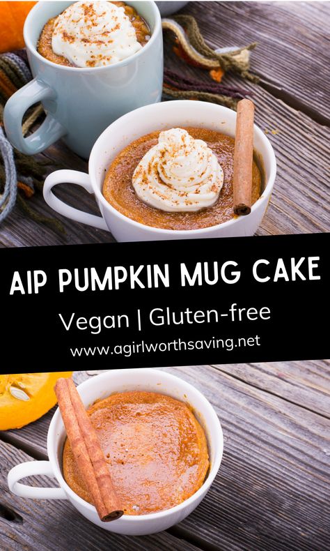 Tigernut Recipes, Aip Pumpkin, Pumpkin Mug Cake, Autoimmune Diet Recipes, Aip Baking, Aip Diet Recipes, Aip Breakfast, Dairy Free Brownies, Autoimmune Paleo Recipes