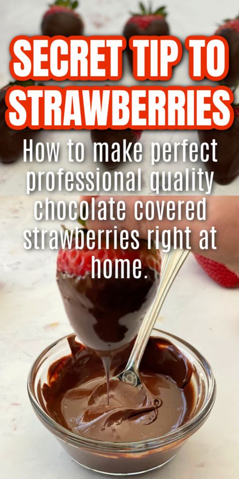 How to make perfect professional quality chocolate covered strawberries right at home. Chocolate Covered Strawberries Recipe, Dipped Strawberries Recipe, Easy Chocolate Dessert, Chocolate Covered Strawberry Recipe, Chocolate Covered Fruit, Chocolate Covered Treats, Candy Recipes Homemade, Chocolate Dipped Strawberries, Strawberry Dip