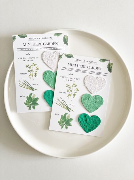 Grownotes™ Grow-a-garden Mini Tri-herb Garden, Basil, Chives, Parsley, Herbs Plantable Seed Paper DIY Craft Gift for Kids, Friends, 10 CT - Etsy Paper Seeds Diy, Seed Gift Ideas, Seed Paper Valentines, Seed Paper Diy, Mini Herb Garden, Plantable Cards, Seed Swap, Seed Paper Cards, Seed Paper Favors